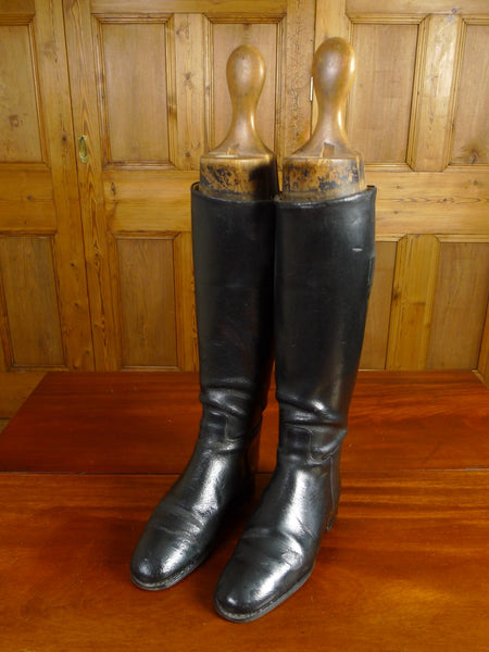 Black leather riding boots uk sale