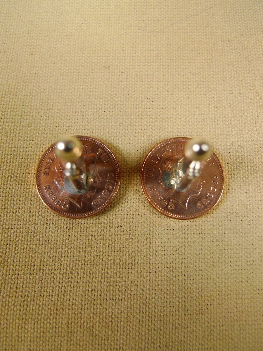 18/1136 brand new benson and clegg uk falkland islands one pence coin cufflinks rrp £100 (cc2135)