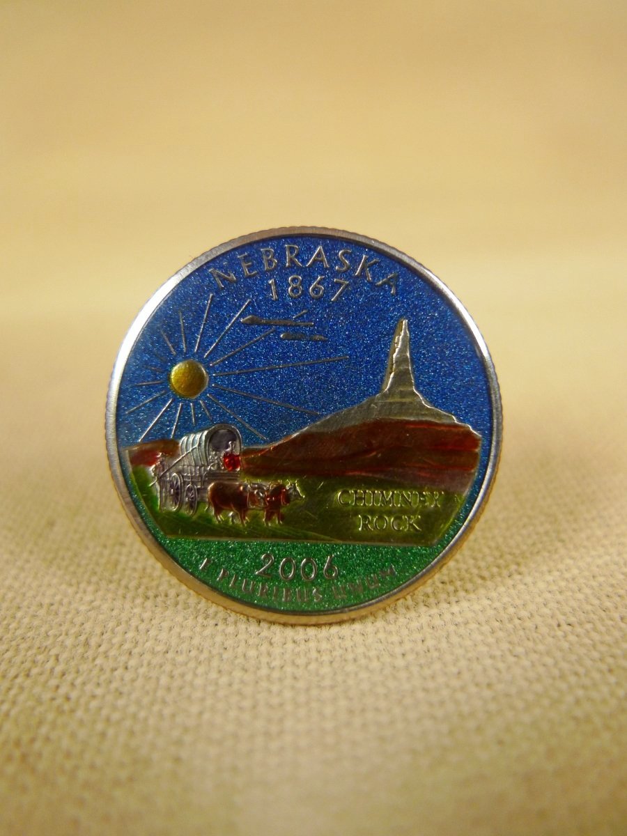 18/1135 brand new benson and clegg usa state quarter nebraska coin cufflinks rrp £100 (cc2091)