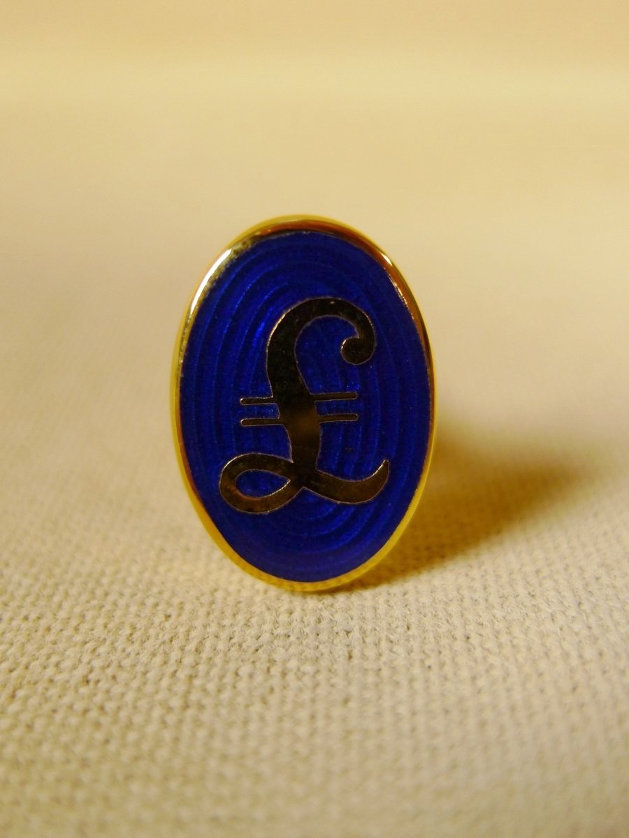 18/1148 brand new benson and clegg 'pound' classic enamel t-bar cufflinks rrp £70 (741t)