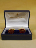 18/1149 brand new benson and clegg 'dollar' classic enamel t-bar cufflinks rrp £70 (742t)