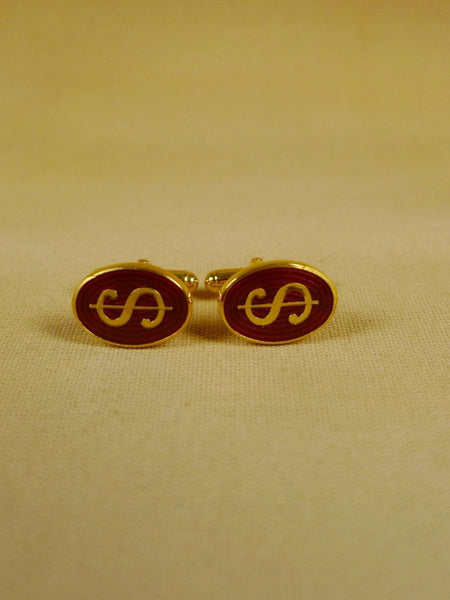 18/1149 brand new benson and clegg 'dollar' classic enamel t-bar cufflinks rrp £70 (742t)