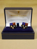 18/1325 brand new benson and clegg 'king's college cambridge' university t-bar cufflinks rrp £70 (esc015)