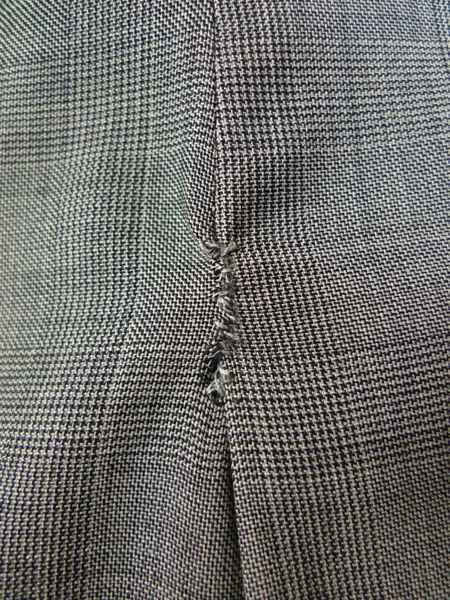21/0740 vintage henry poole savile row bespoke grey glen check wool suit 42 short