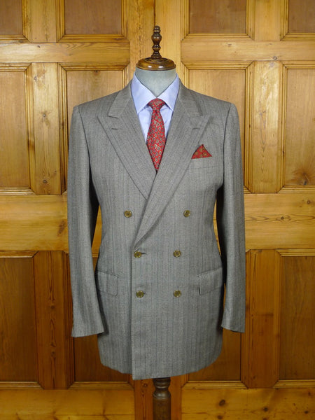 24/0181 vintage brioni herringbone stripe luxury wool d/b blazer jacket 40 long