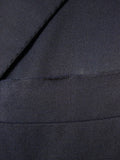 22/1093 anderson & sheppard 2003 savile row bespoke navy blue worsted blazer w/ burgundy linings 44-45 regular to long