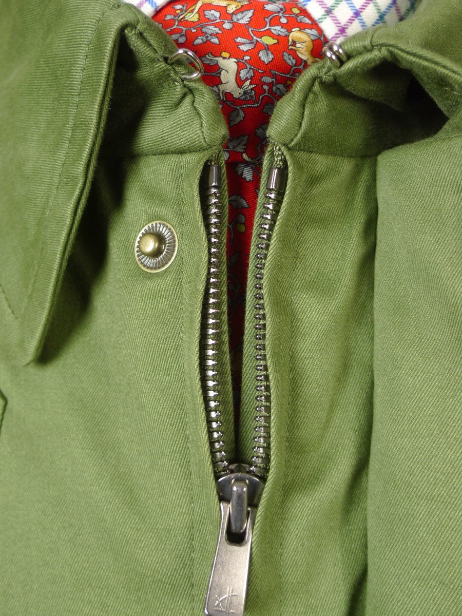 23/0153 mint unworn last of england green cotton field coat shooting jacket w/hood 39-40