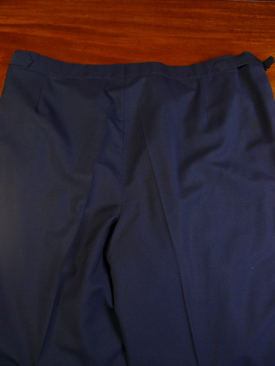 23/0240 welsh & jefferies savile row bespoke navy blue worsted d/b suit 46 short