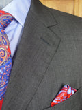 23/0394 john n. kent savile row bespoke grey worsted suit w/ burgundy red linings 42 short to regular