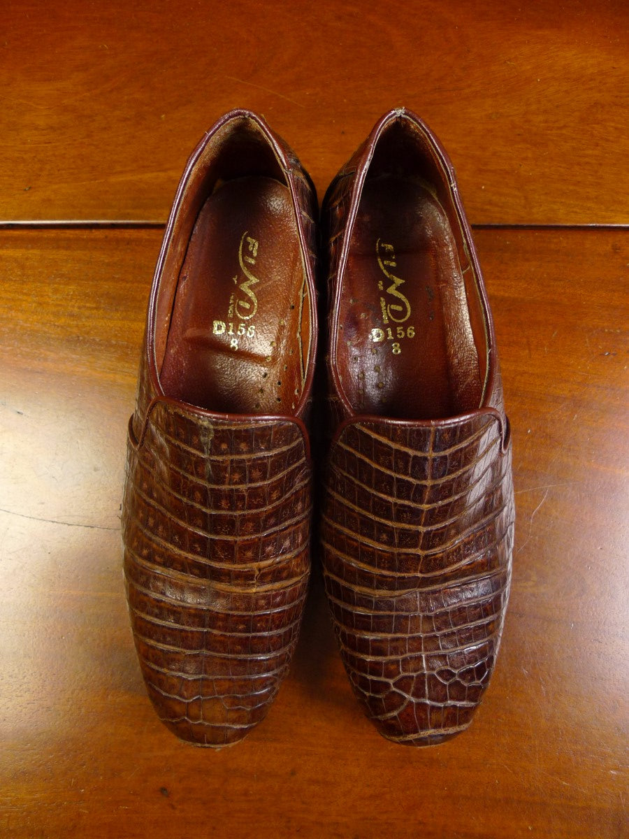 23/0564 vintage italian brown crocodile leather shoe uk 6