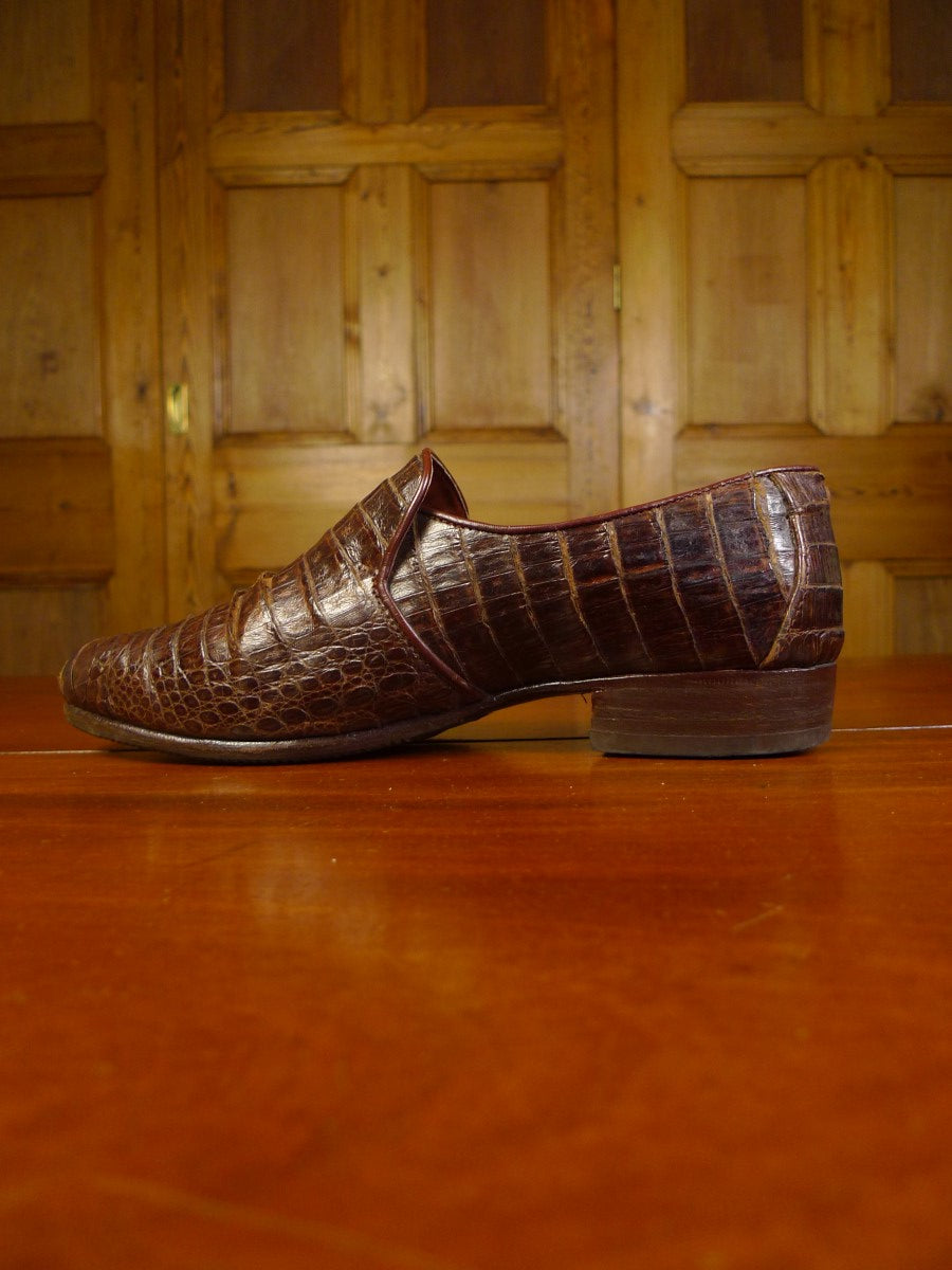 23/0564 vintage italian brown crocodile leather shoe uk 6