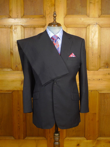 24/0201 vintage dunhill london bespoke navy blue canvassed worsted suit w/ gold linings 42 regular