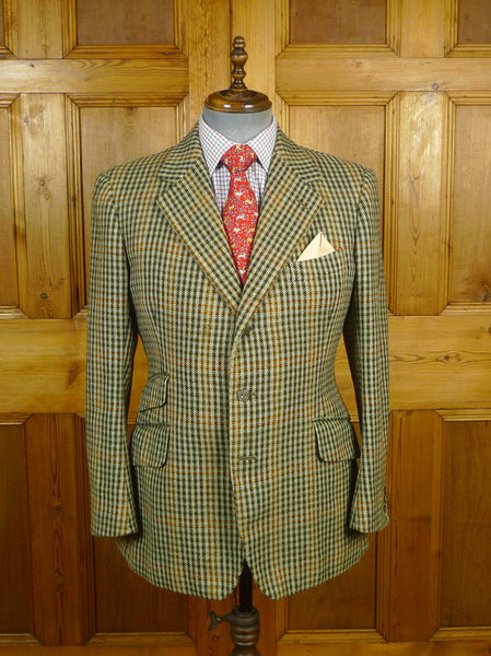 23/0677 near immaculate vintage 1974 henry poole savile row bespoke gun club check tweed jacket 40 regular