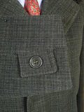 23/0674 beautiful vintage savile row bespoke heavyweight wool overcoat w/ astrakhan collar 44