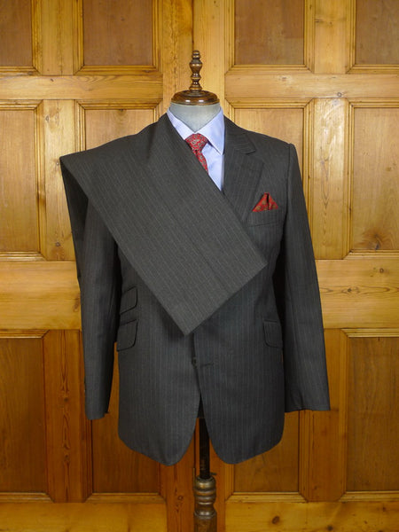 23/0737 doug hayward 2002 savile row bespoke grey pin-stripe worsted suit 41 short to regular.