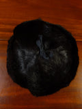 23/0845 wonderful immaculate vintage black rabbit fur hat 58 cms