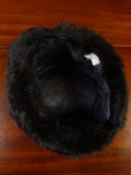 23/0845 wonderful immaculate vintage black rabbit fur hat 58 cms