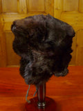 23/0846 wonderful immaculate vintage dark brown rabbit fur hat 56 cms