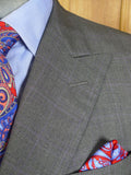 23/0825 immaculate 2009 henry rose savile row bespoke grey check 3-piece loro piana cashmere & silk suit 40-41 short to regular