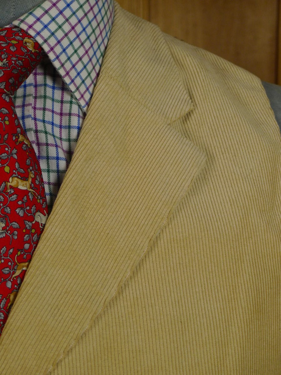 23/0854 near immaculate henry rose savile row bespoke tan beige corduroy waistcoat & trouser 40 short to regular