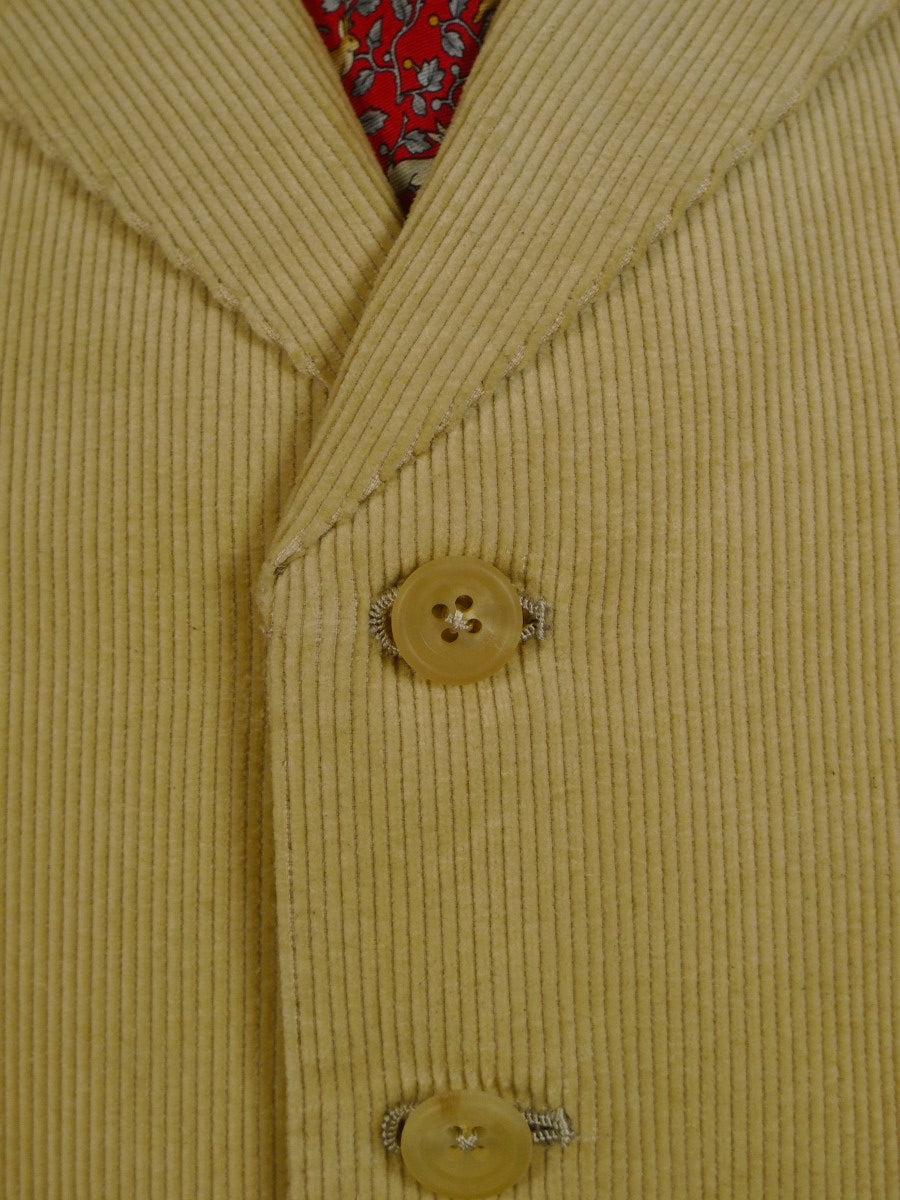 23/0854 near immaculate henry rose savile row bespoke tan beige corduroy waistcoat & trouser 40 short to regular