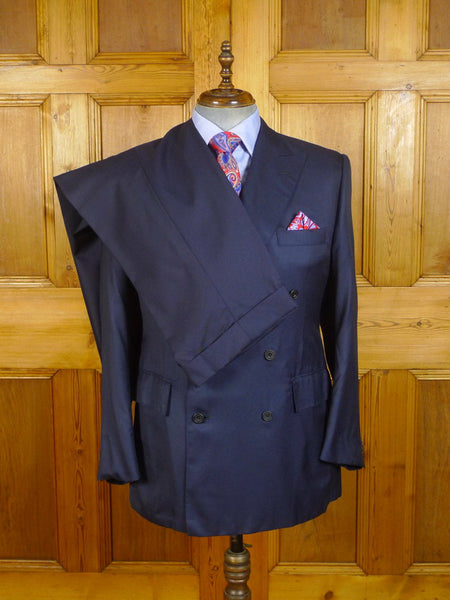 23/0849 henry rose 2009 savile row bespoke superfine wool blue d/b 3 piece suit 41 short to regular