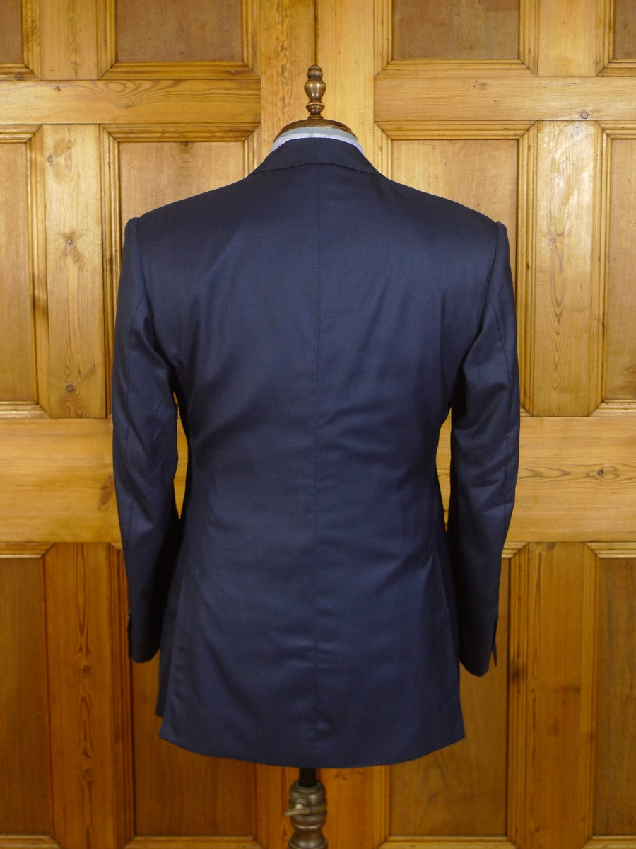 23/0849 henry rose 2009 savile row bespoke superfine wool blue d/b 3 piece suit 41 short to regular