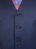 23/0849 henry rose 2009 savile row bespoke superfine wool blue d/b 3 piece suit 41 short to regular