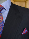 26/1061 immaculate 1994 huntsman savile row bespoke charcoal grey wool & mohair d/b suit 42-43 extra long