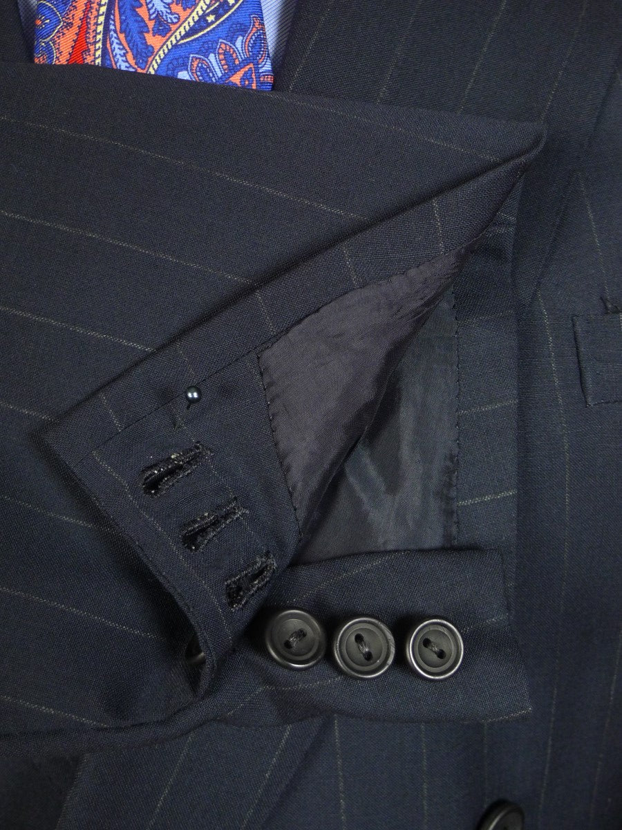 26/1061 immaculate 1994 huntsman savile row bespoke charcoal grey wool & mohair d/b suit 42-43 extra long