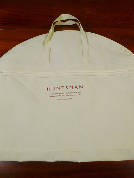 23/0929 huntsman savile row bespoke cream woven plastic suit bag carrier