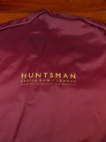 23/0930 immaculate huntsman savile row burgundy woven plastic suit bag carrier