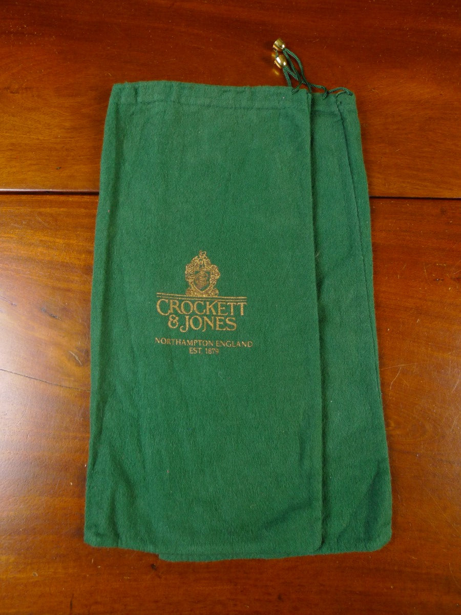 23/0925 vintage crockett & jones green felt shoe bags