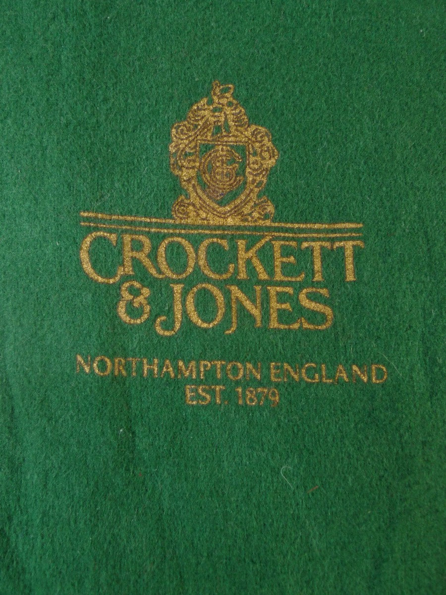 23/0925 vintage crockett & jones green felt shoe bags