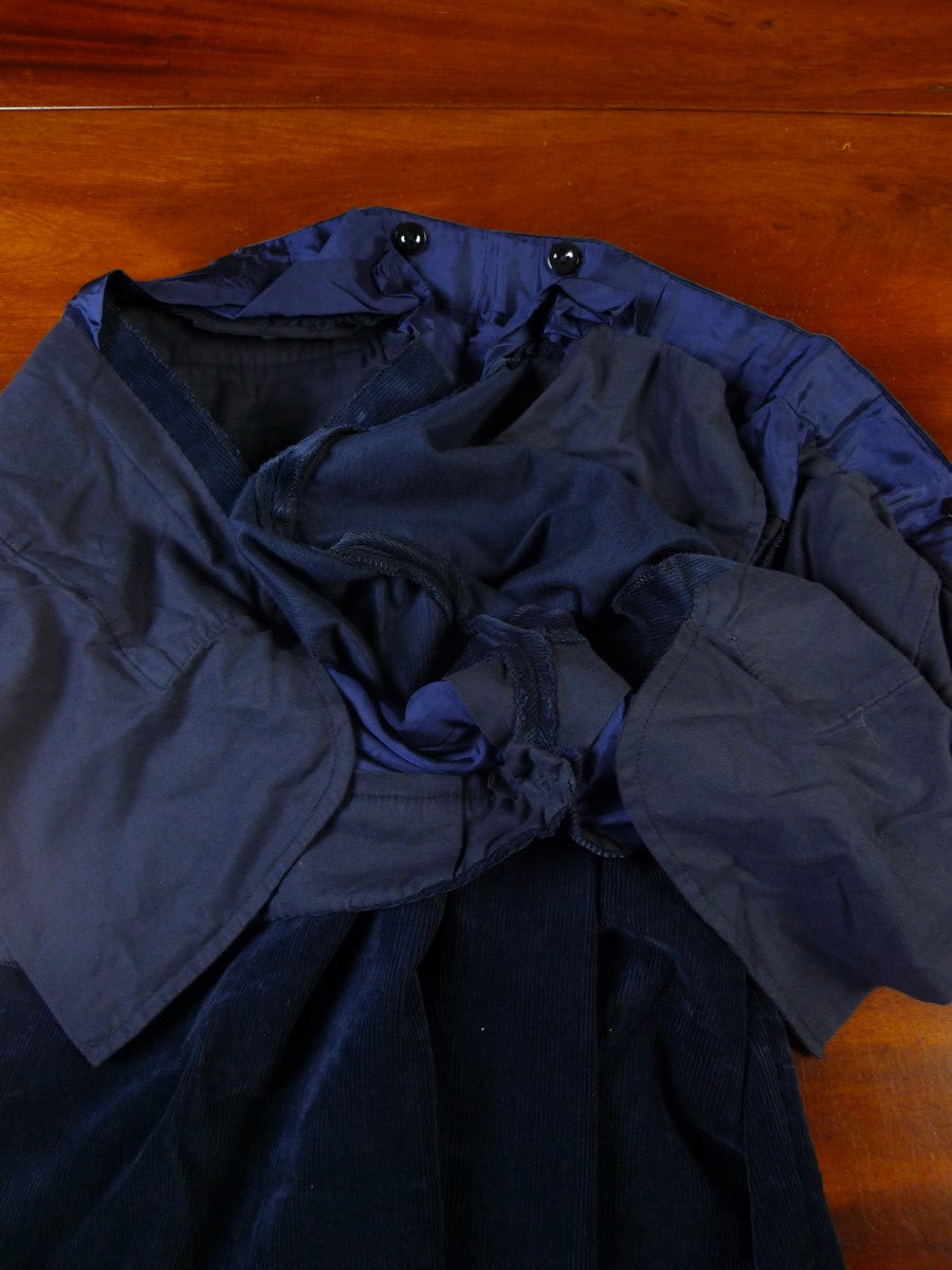 24/0046 immaculate henry rose savile row bespoke blue corduroy waistcoat & trouser 41-42 short to regular