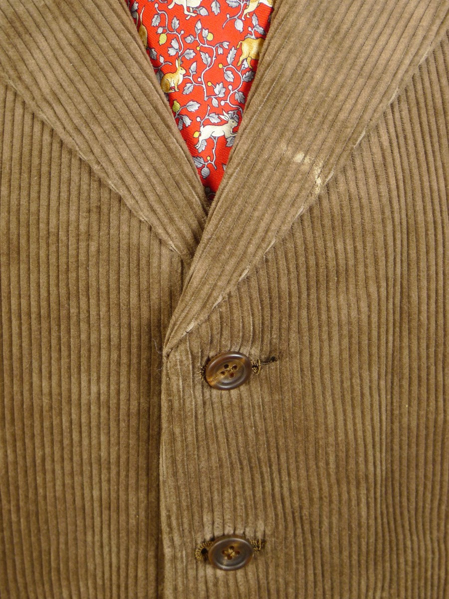 24/0047 immaculate henry rose savile row bespoke fawn corduroy waistcoat & trouser 41-42 short to regular