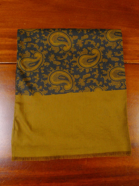 24/0059 immaculate vintage brown / black wool & silk paisly pattern scarf
