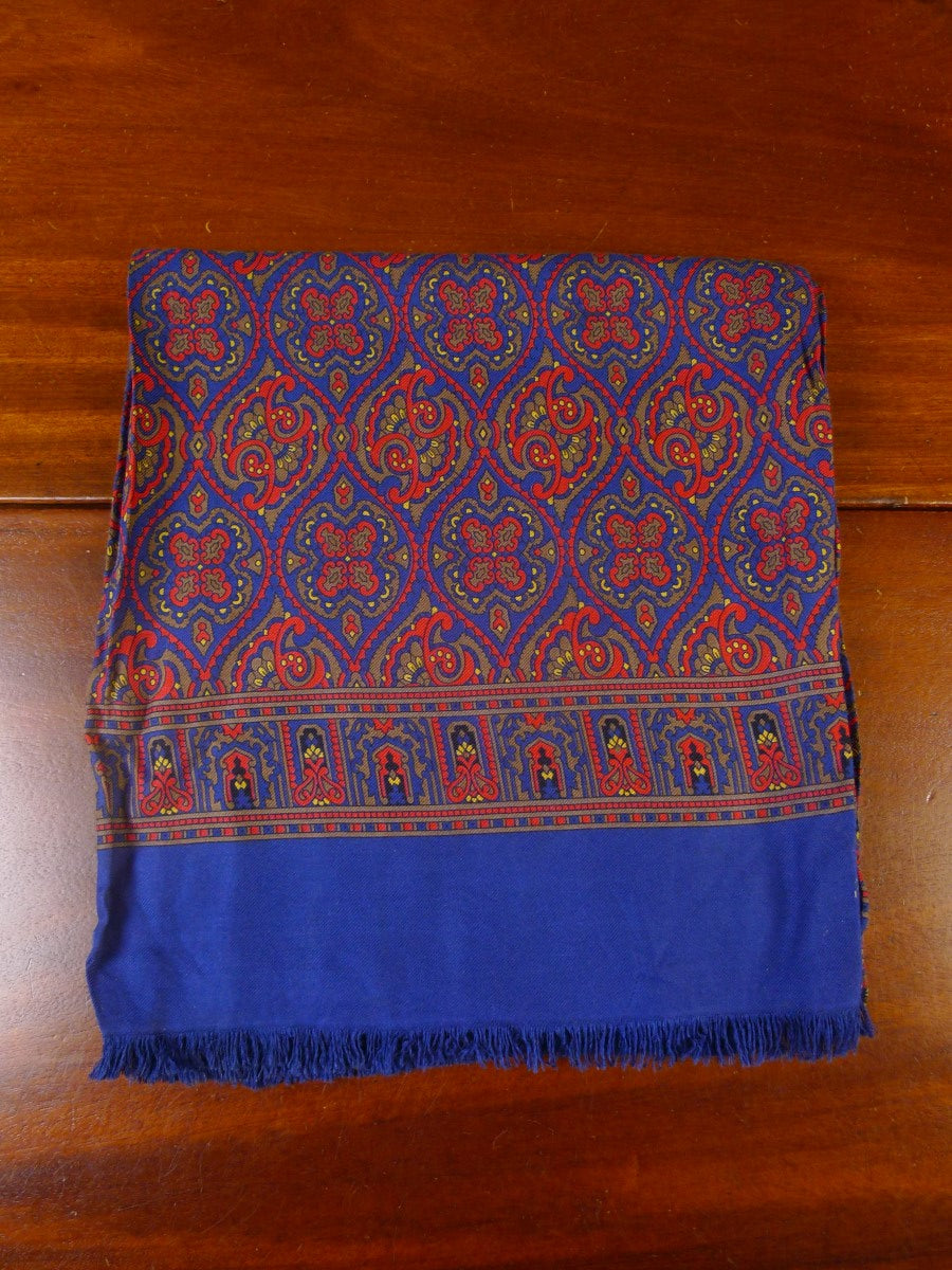 24/0134 immaculate tootal crimson blue bronze rayon SCARF