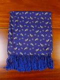 24/0135 immaculate tootal blue cream paisley pattern rayon SCARF
