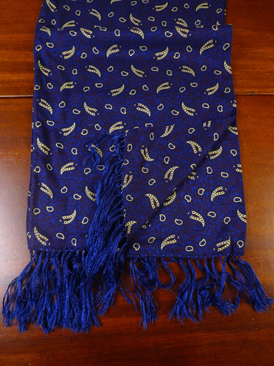 24/0135 immaculate tootal blue cream paisley pattern rayon SCARF