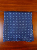 24/0122 immaculate blue polka dot silk pocket square