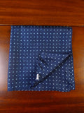 24/0122 immaculate blue polka dot silk pocket square