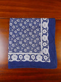24/0126 immaculate blue cream cotton pocket square
