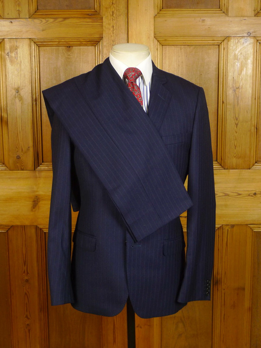 24/0073 Magee navy blue pin-stripe 3-piece wool suit 38 regular