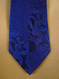 24/0084 brand new turnbull & asser navy blue embroidered paisley silk tie