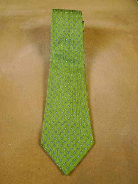 24/0110 immaculate turnbull & asser lime green paisley pattern 100% silk tie