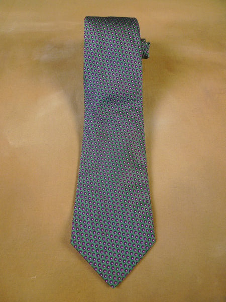 24/0096 immaculate turnbull & asser green purple 100% silk tie