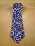 24/0097 immaculate turnbull & asser pink blue paisley pattern 100% silk tie
