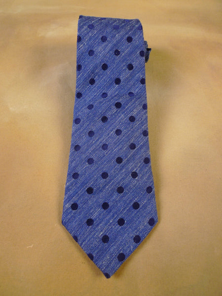 24/0112 immaculate turnbull & asser blue paisley pattern silk wool linen tie