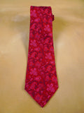 24/0095 immaculate turnbull & asser crimson floral pattern 100% silk tie